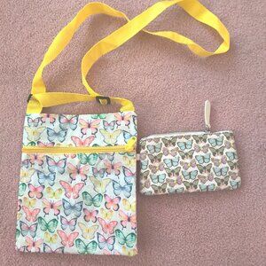 Butterfly crossbody purse with wallet, new